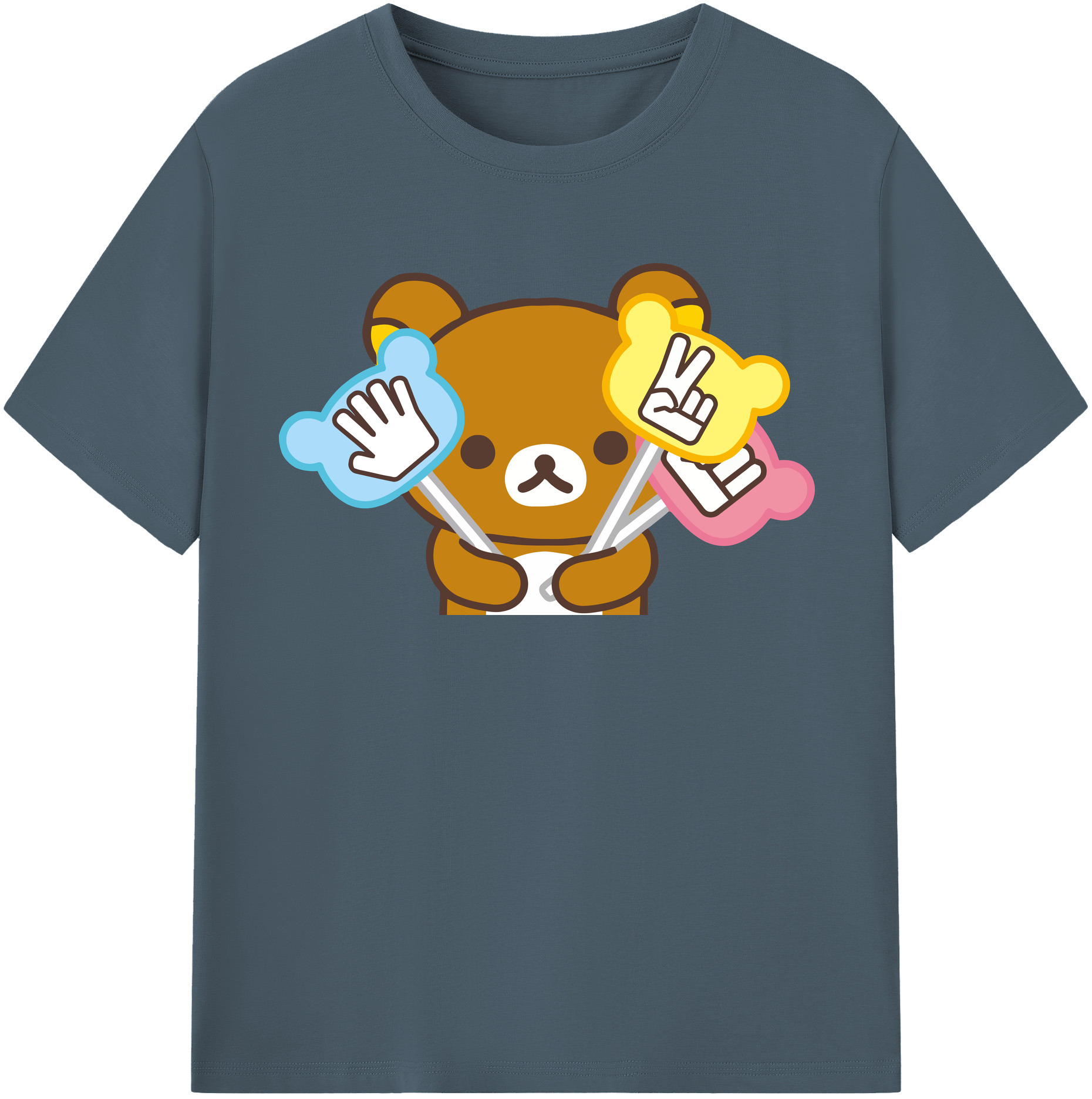 （画像用） リラックマ リラックマ キイロイトリ Rilakkuma Korilakkuma Kiiroitori 綿100％半袖Tシャツ（フロントプリント）